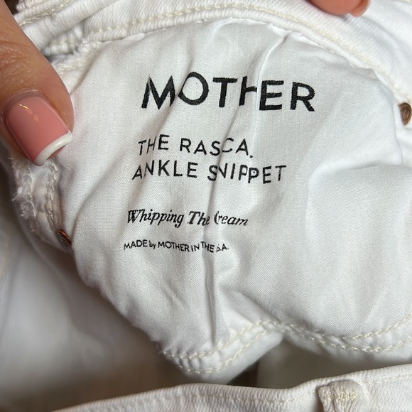 MOTHER THE RASCAL Ankle snippet high Waist straight leg white jeans - Picture 10 of 11